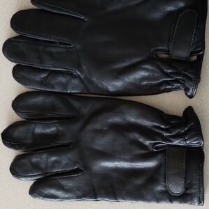 Men's black Leather gloves, XL